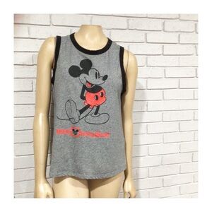 Disney Gray Sleeveless Mickey Mouse Tank Top